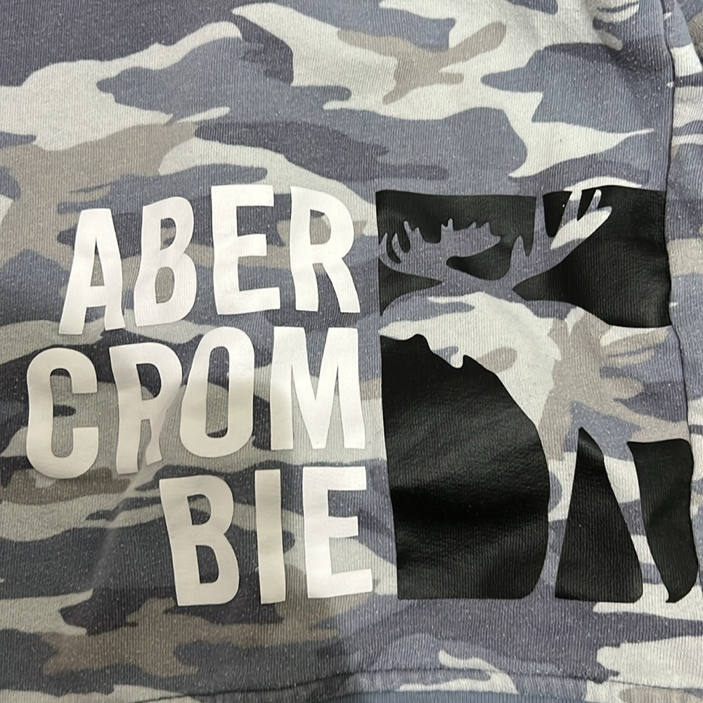 Abercrombie and Fitch Fleece lined Jacket Blue Ombe Moose Logo - Picture 6 of 9